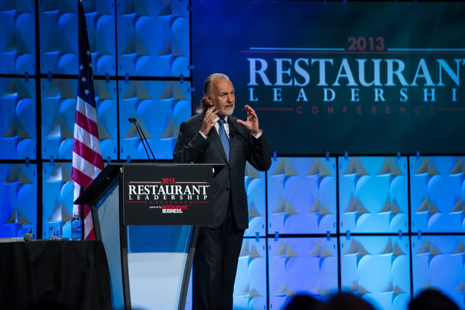 Hubert Keller delivering a speech